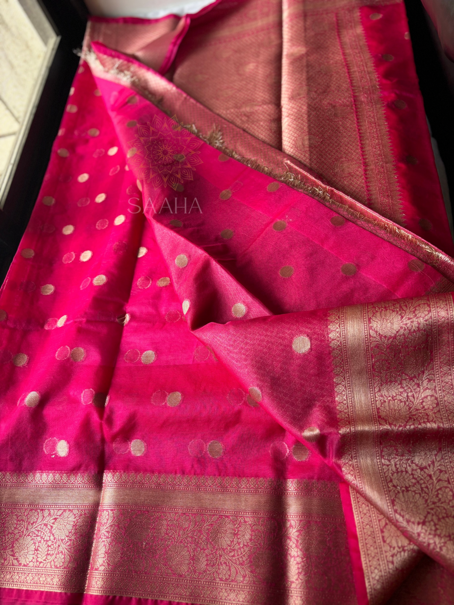 Pink Whisper_Soft Semi Kora Organza Silk Saree