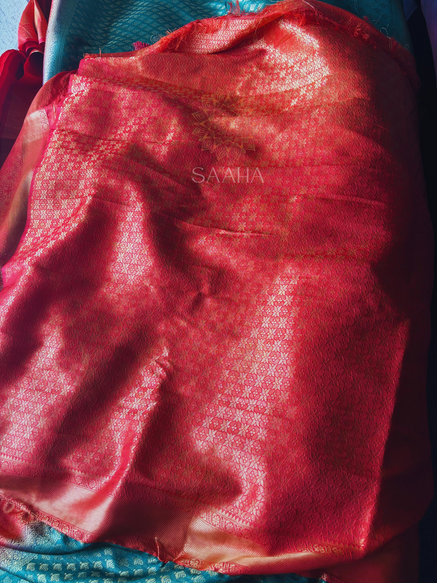MOHINI_Emerald Green Brocade Soft Silk Saree