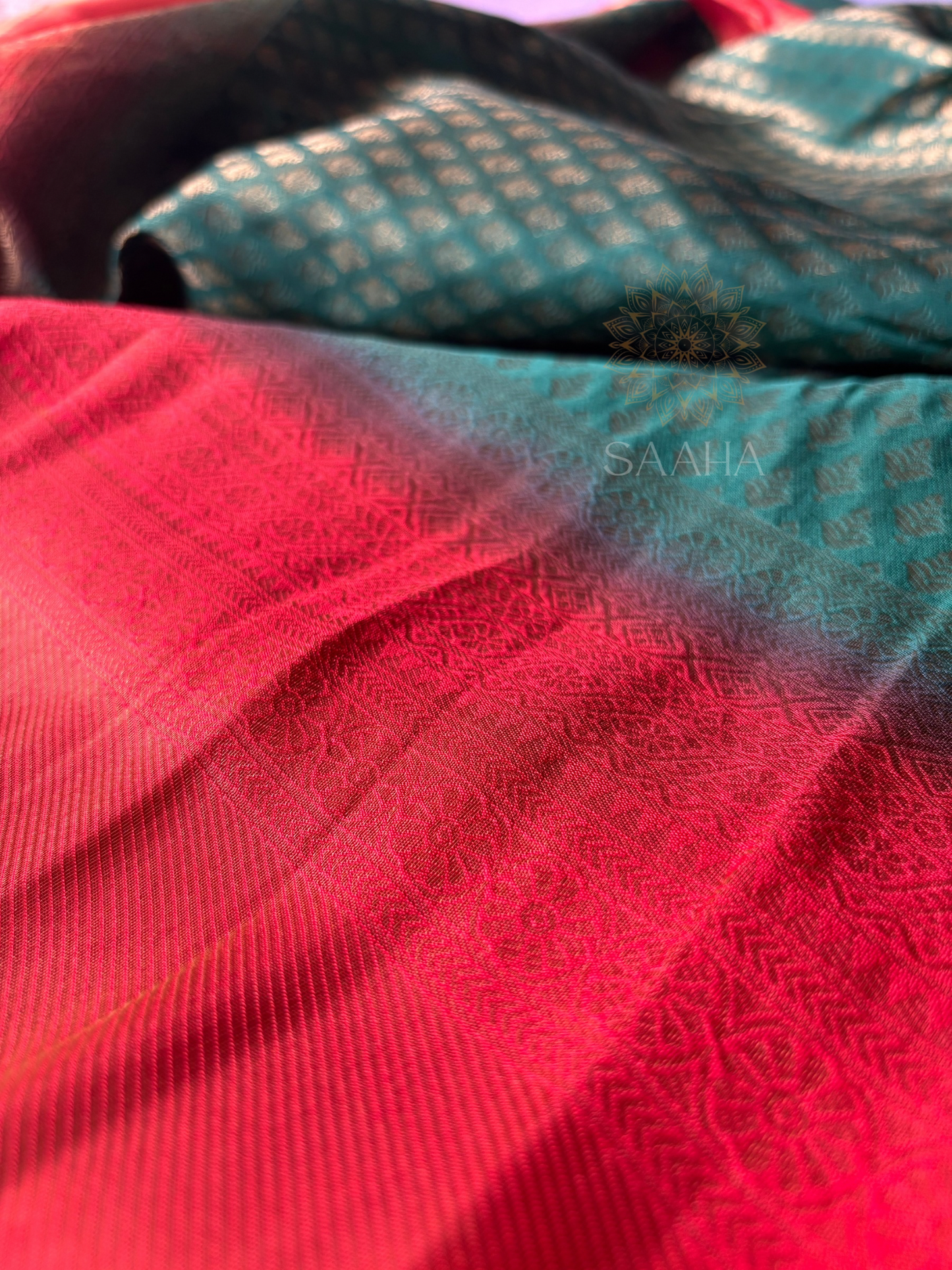 MOHINI_Emerald Green Brocade Soft Silk Saree