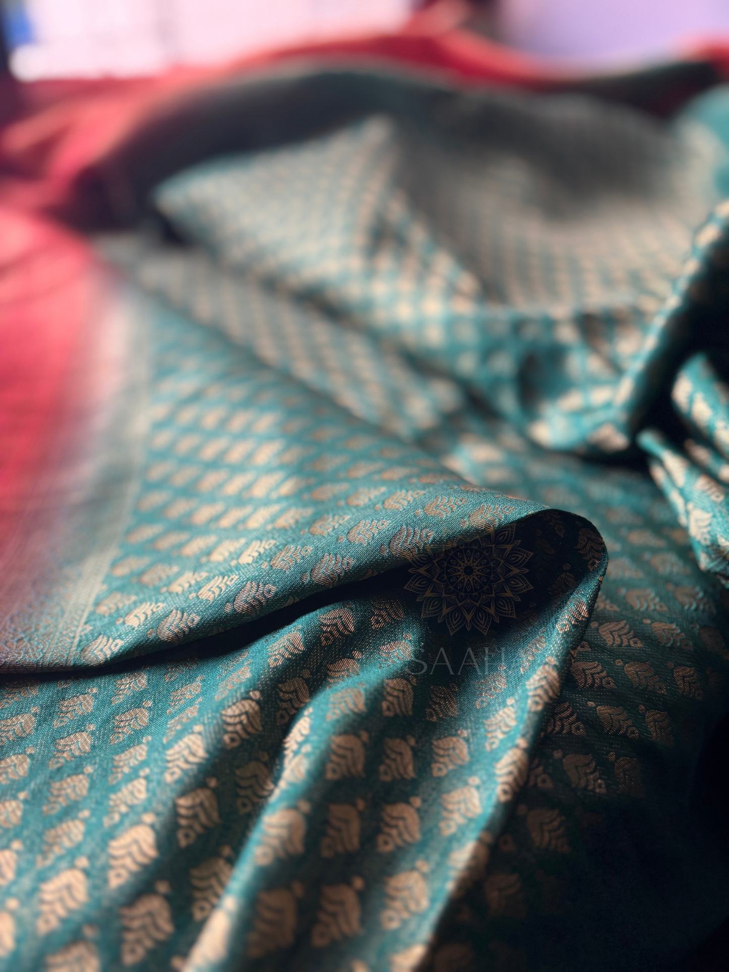MOHINI_Emerald Green Brocade Soft Silk Saree