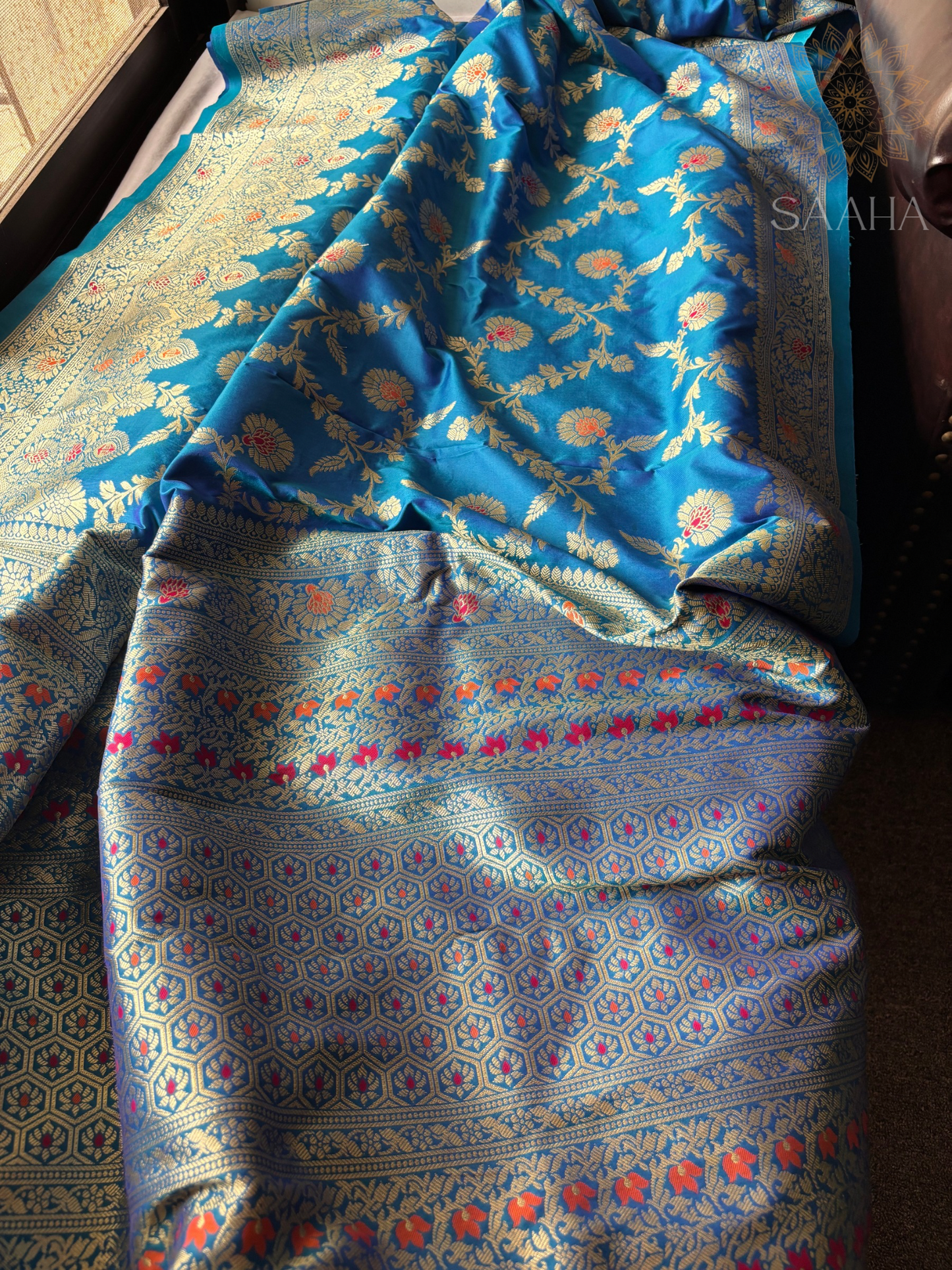 Neel Makhmali_Banarasi Silk Saree