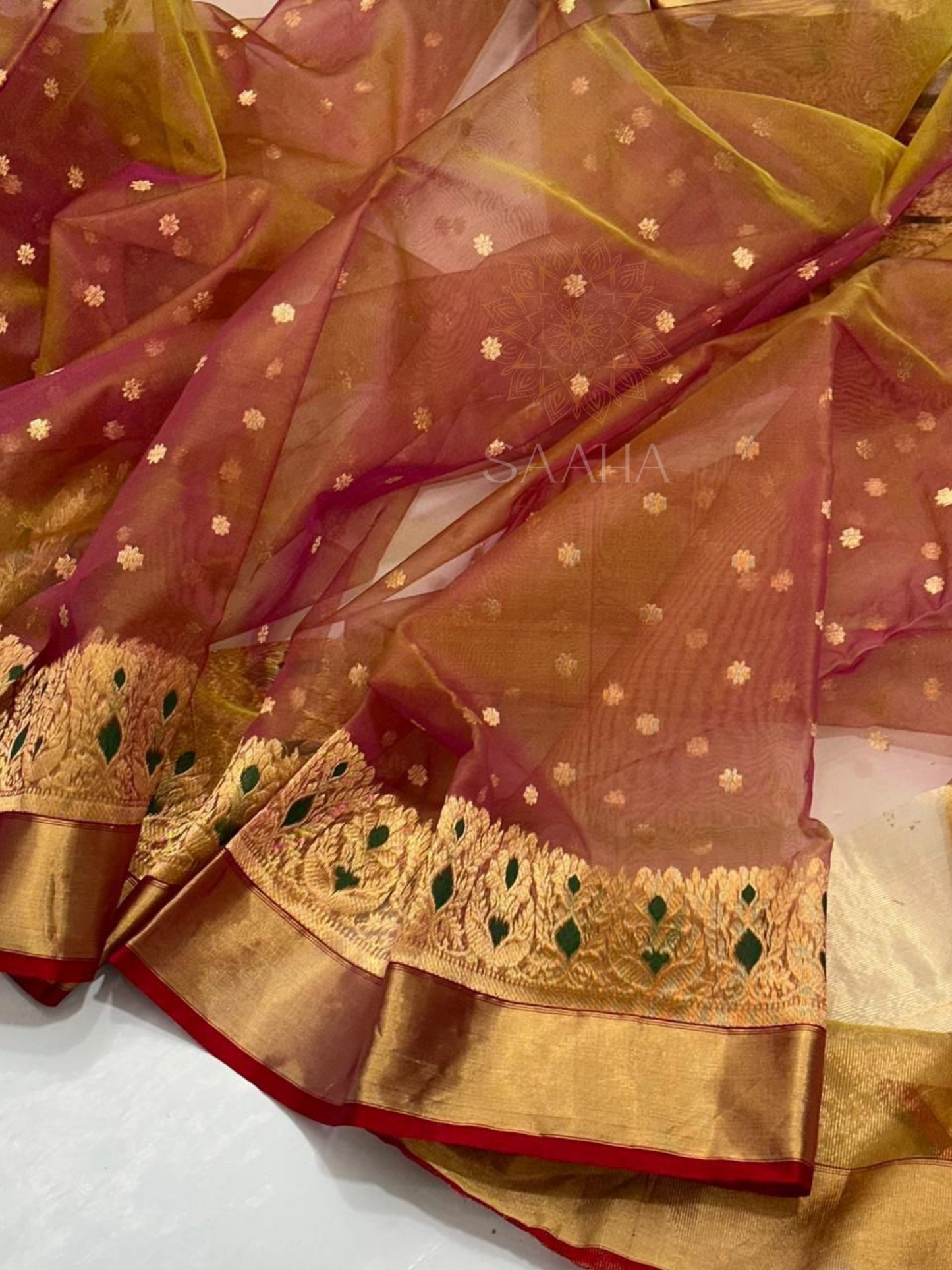 Sunset Glow_Handwoven Pure Chanderi Silk Saree
