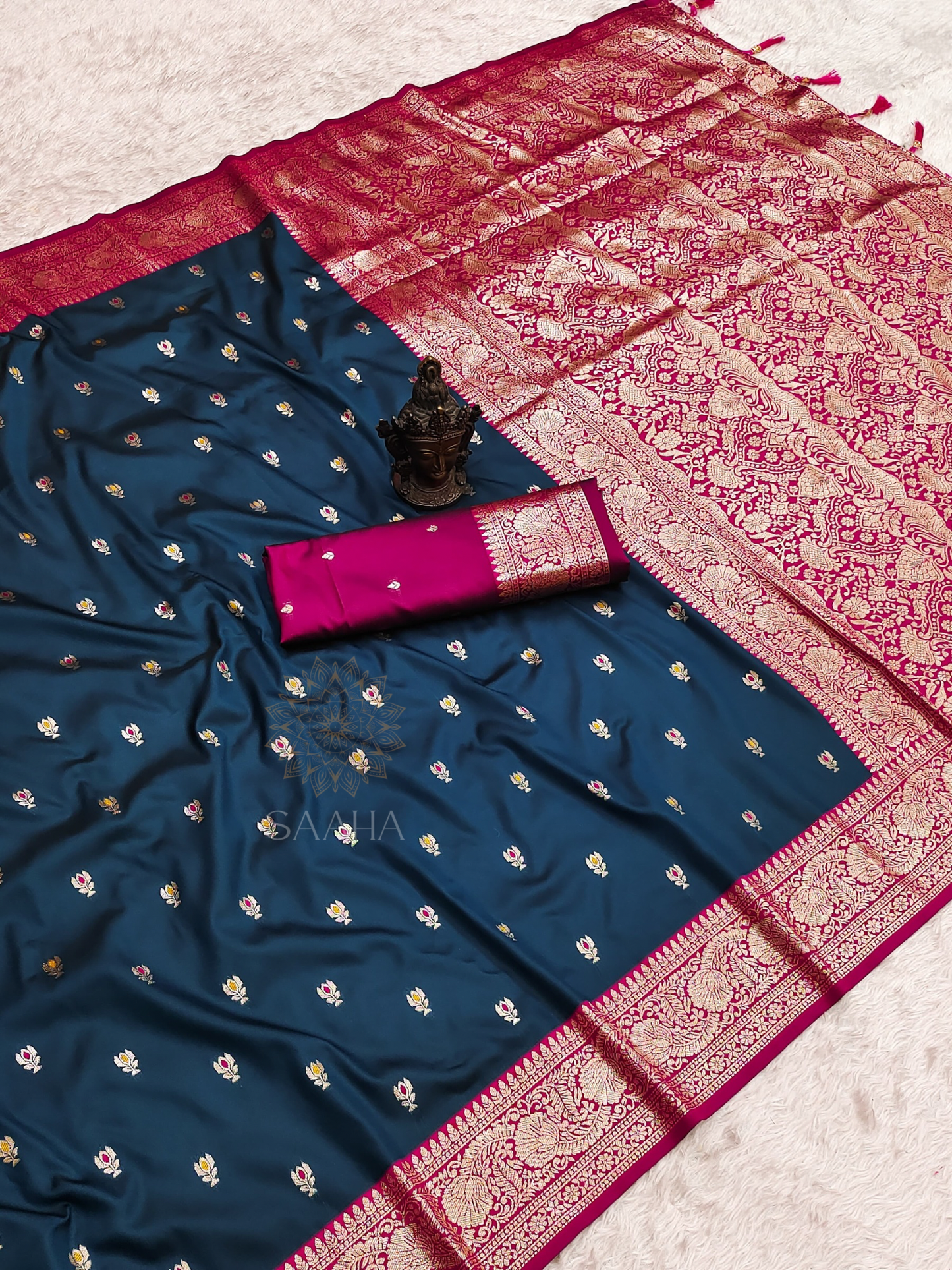 Zari Cascade - Soft Banarasi Semi Silk Saree
