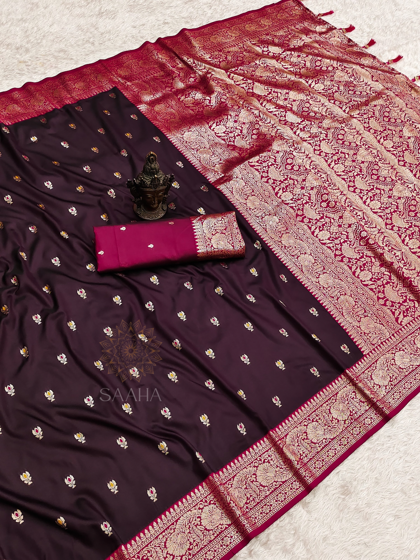 Zari Cascade - Soft Banarasi Semi Silk Saree