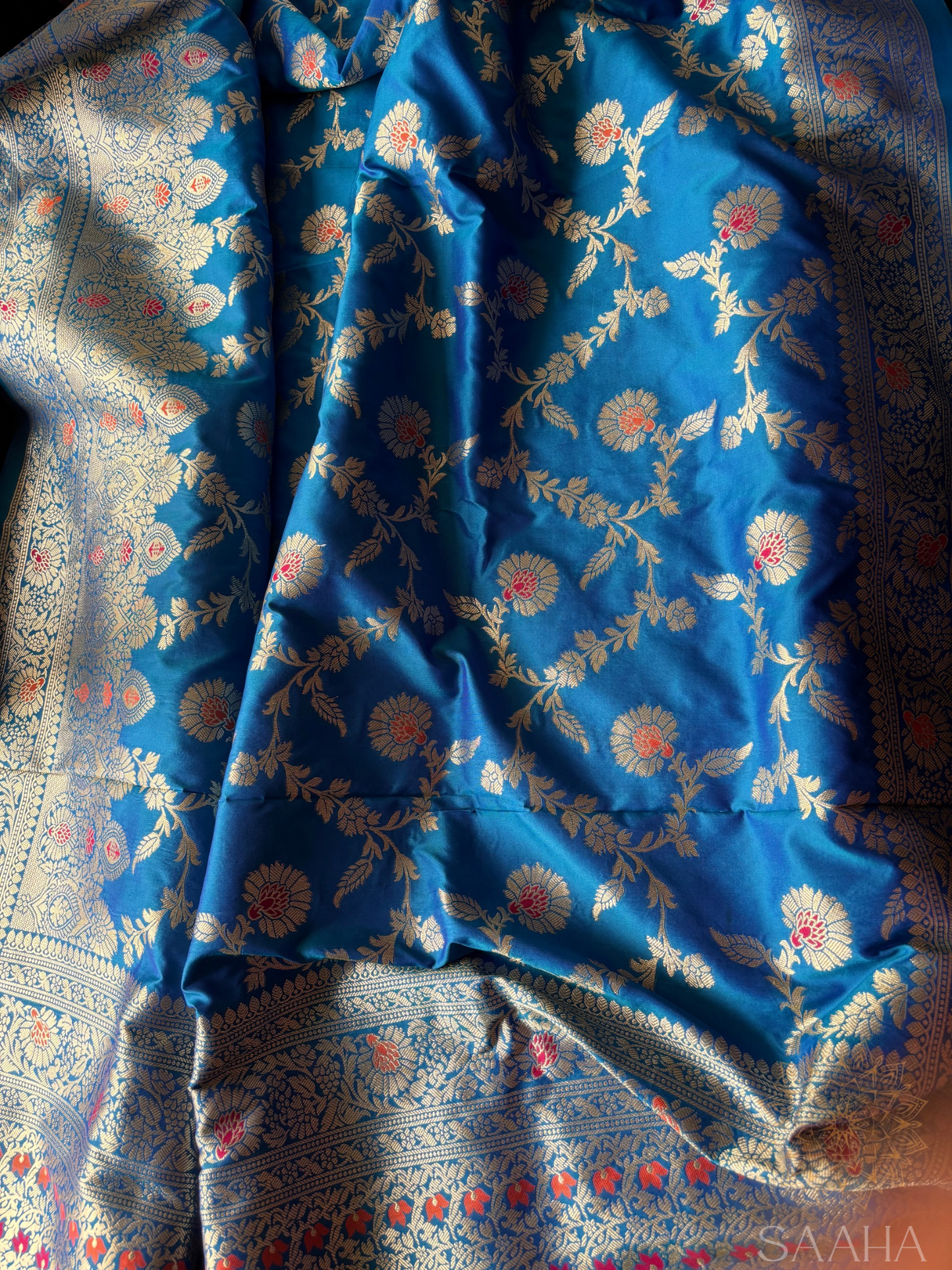 Neel Makhmali_Banarasi Silk Saree