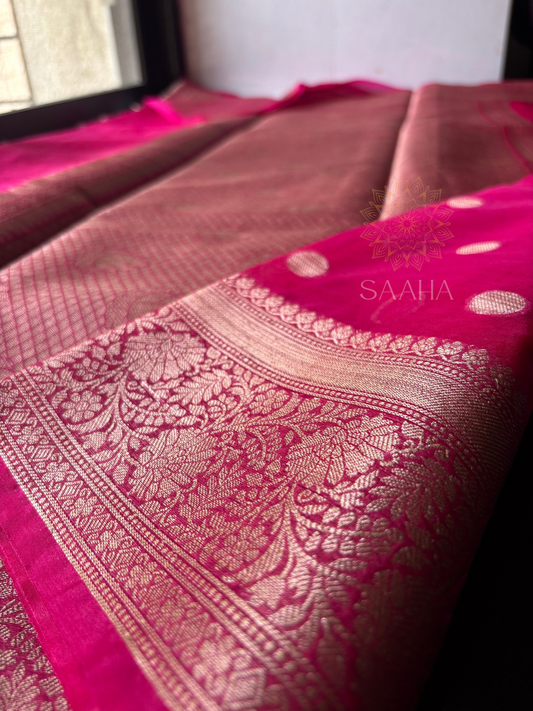 Pink Whisper_Soft Semi Kora Organza Silk Saree