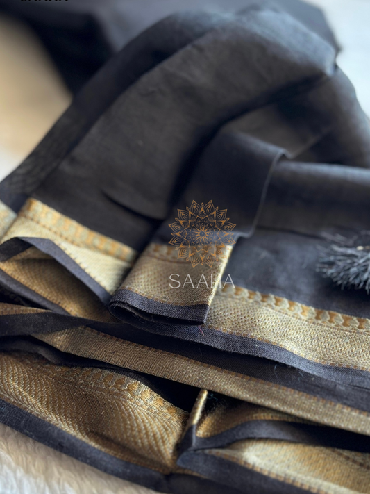 Midnight Blooms_Mulcotton Saree