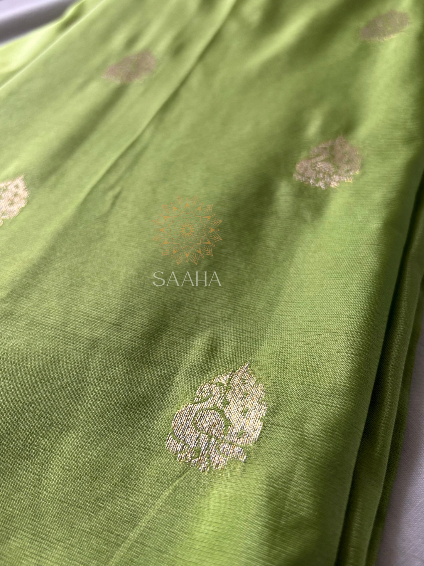 AVNI_Mint Green Paithani Weaving Crepe Silk Saree