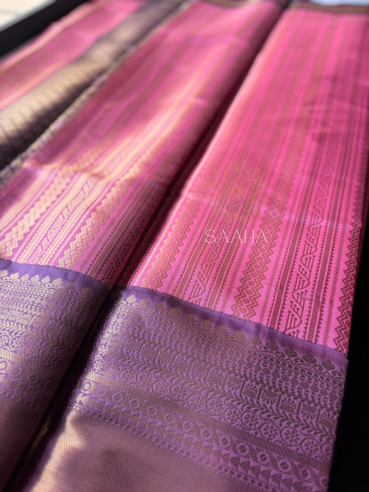 Pink Majesty_Kanjeevaram Tissue Semi Silk Saree