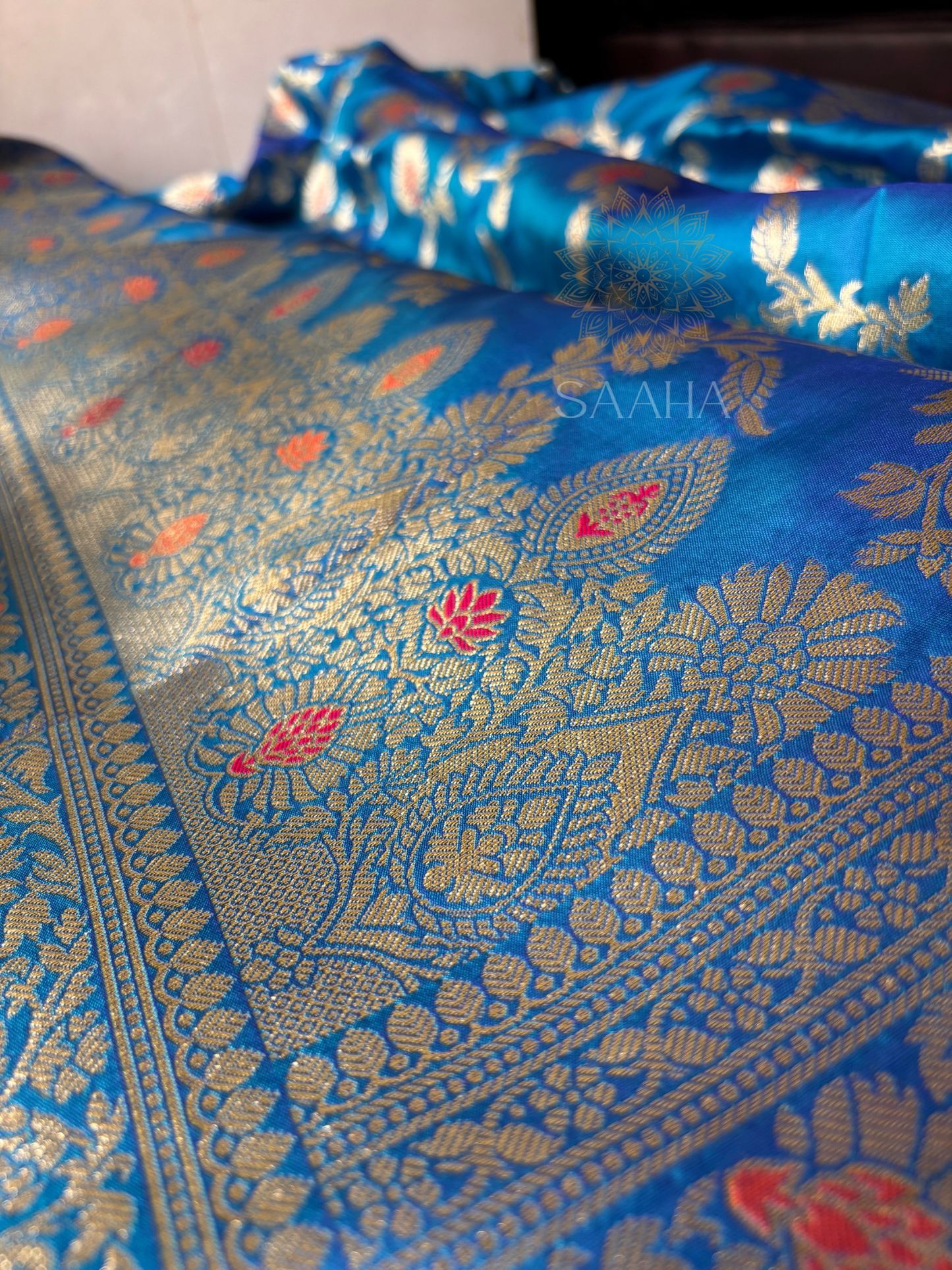 Neel Makhmali_Banarasi Silk Saree