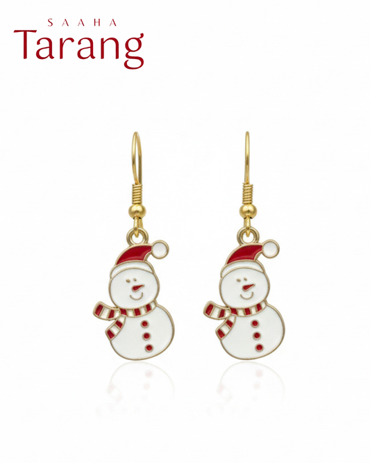 Frosty Charm_Alloy Christmas Charm Earring
