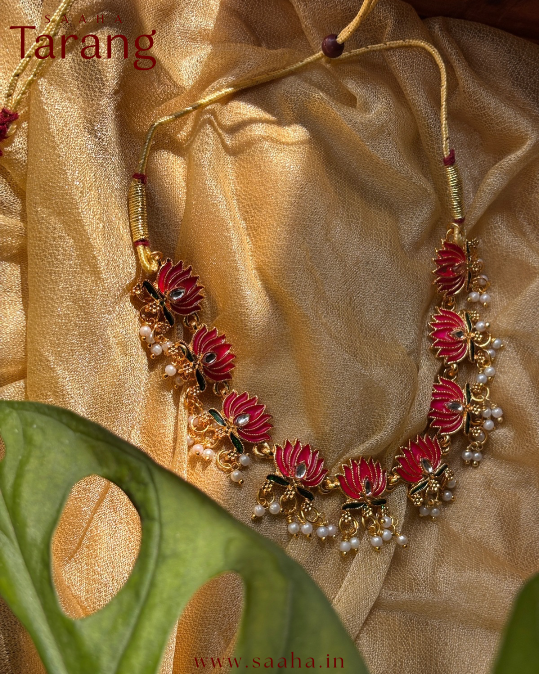 Padmini_Pink Lotus Pearl with Necklace