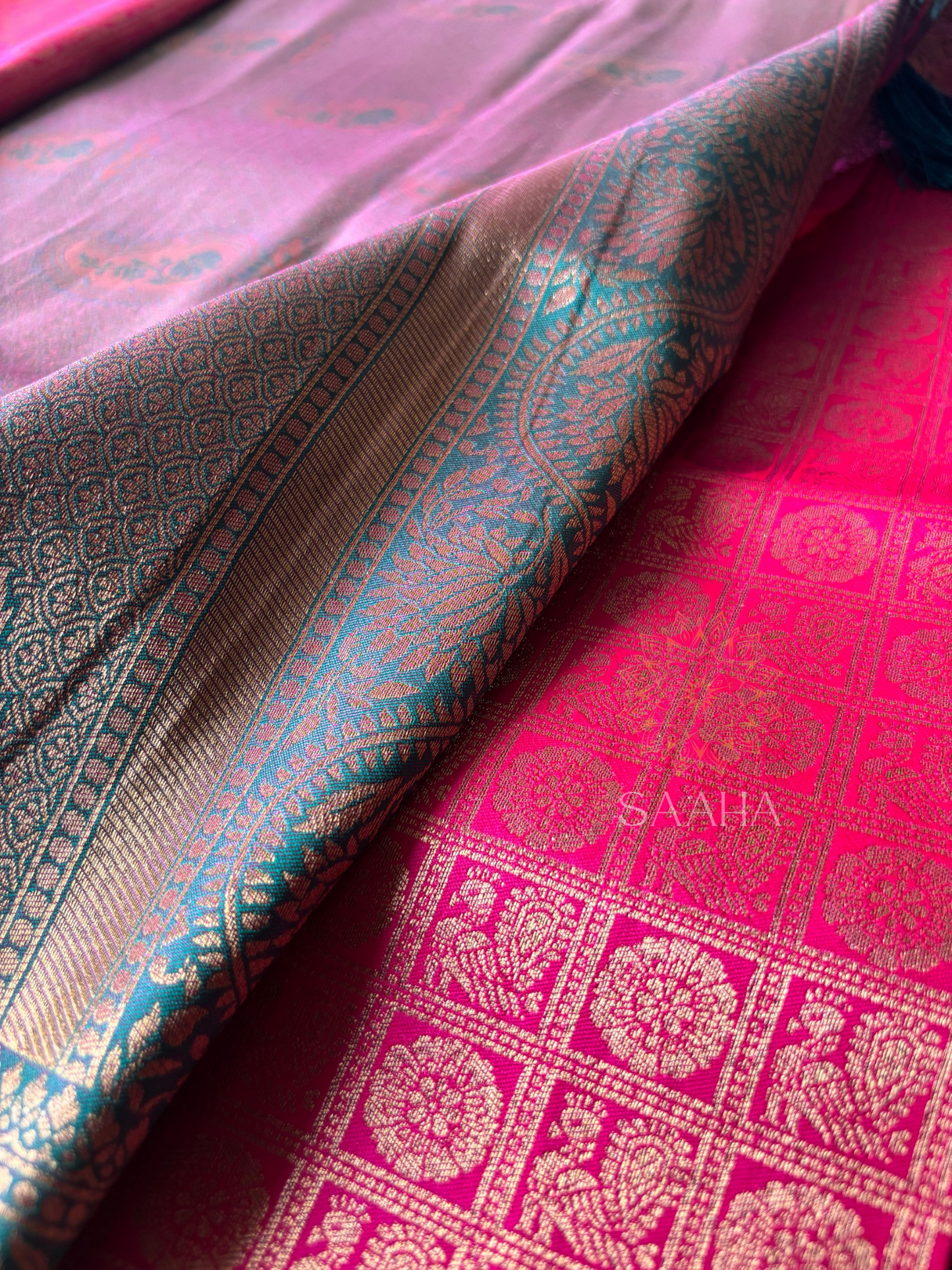 DEVANGI_Hot Pink Kanjeevaram Semi Silk Saree