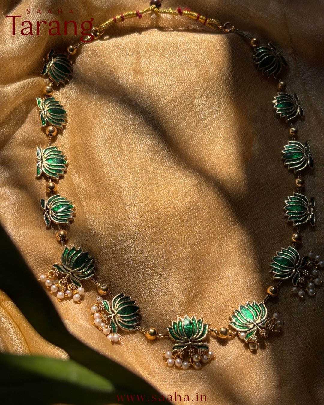 Padmini_Green Lotus Haaram Set