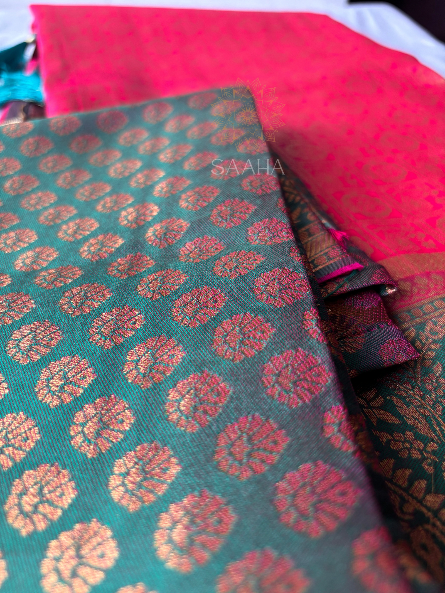 DEVANGI_Hot Pink Kanjeevaram Semi Silk Saree