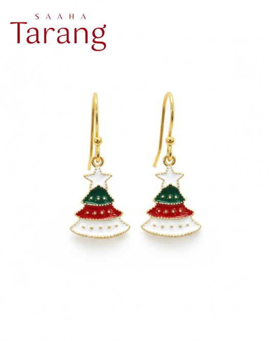 Starry Pine_Alloy Christmas Charm Earring
