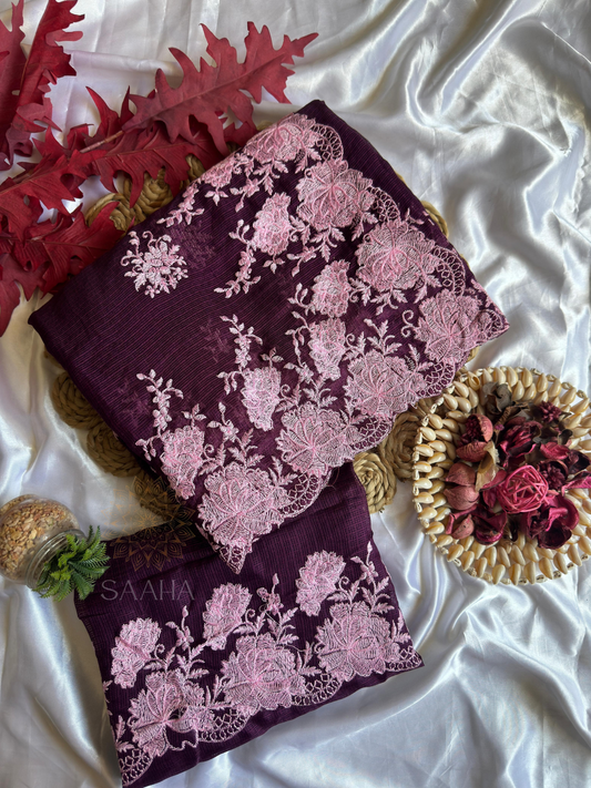Plum Blossom_Soft Kota Doriya Saree
