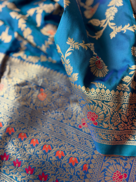 Neel Makhmali_Banarasi Silk Saree