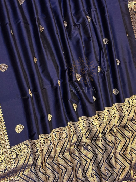 Navy Royale_Banarasi Silk Saree