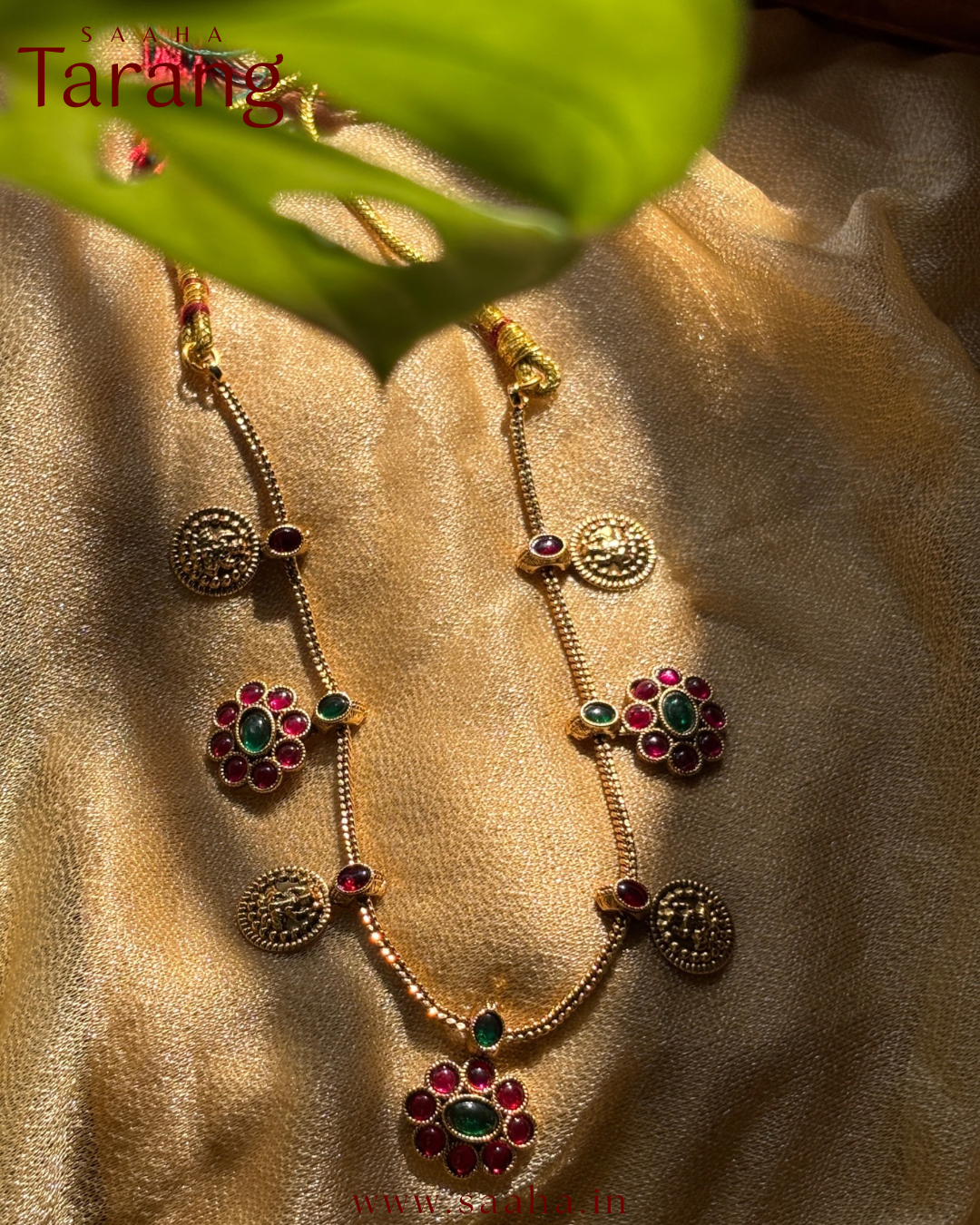 Amudha_Lakshmi Coin & Kemp Floral Necklace