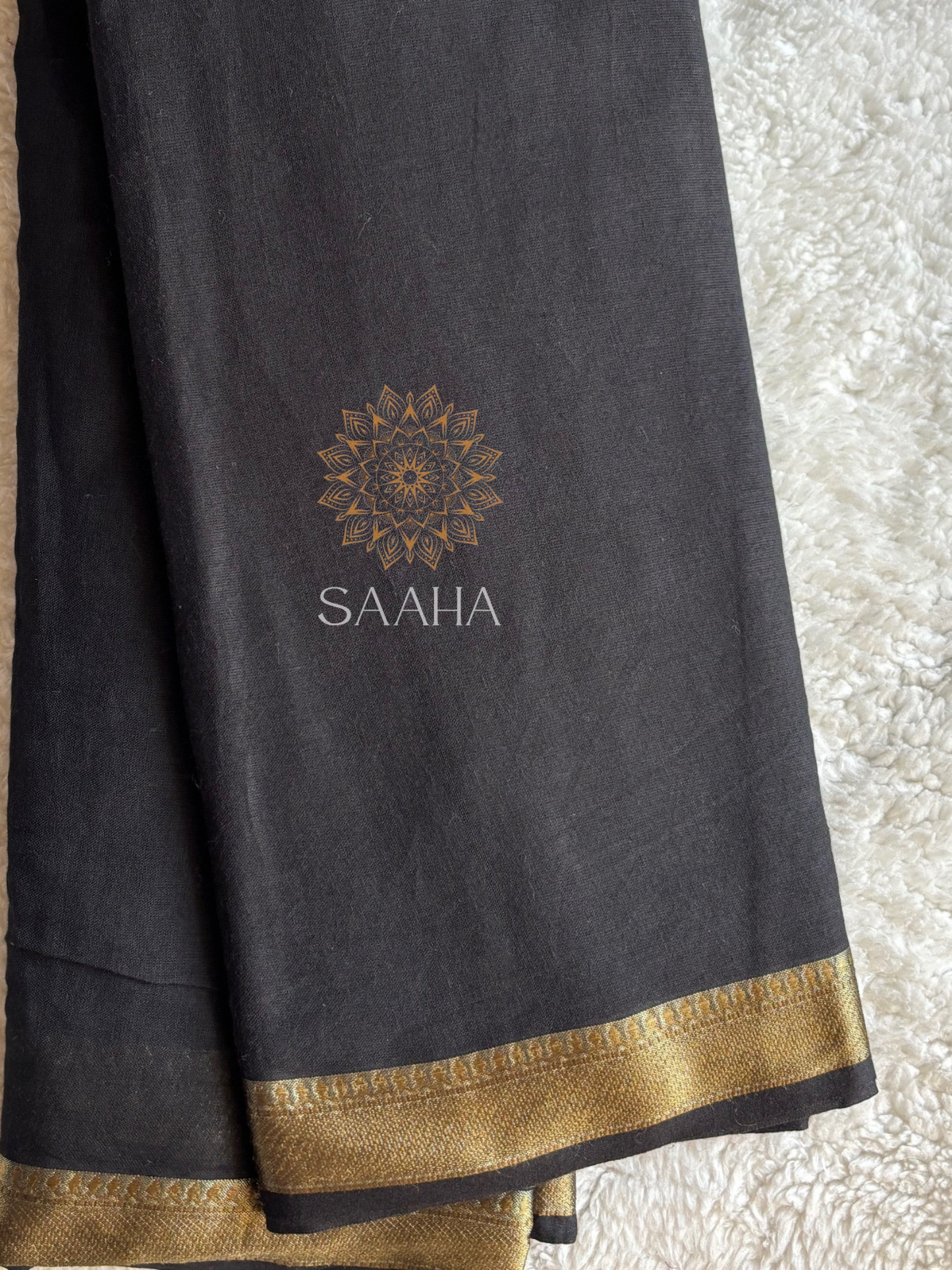 Midnight Blooms_Mulcotton Saree
