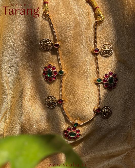Amudha_Lakshmi Coin & Kemp Floral Necklace
