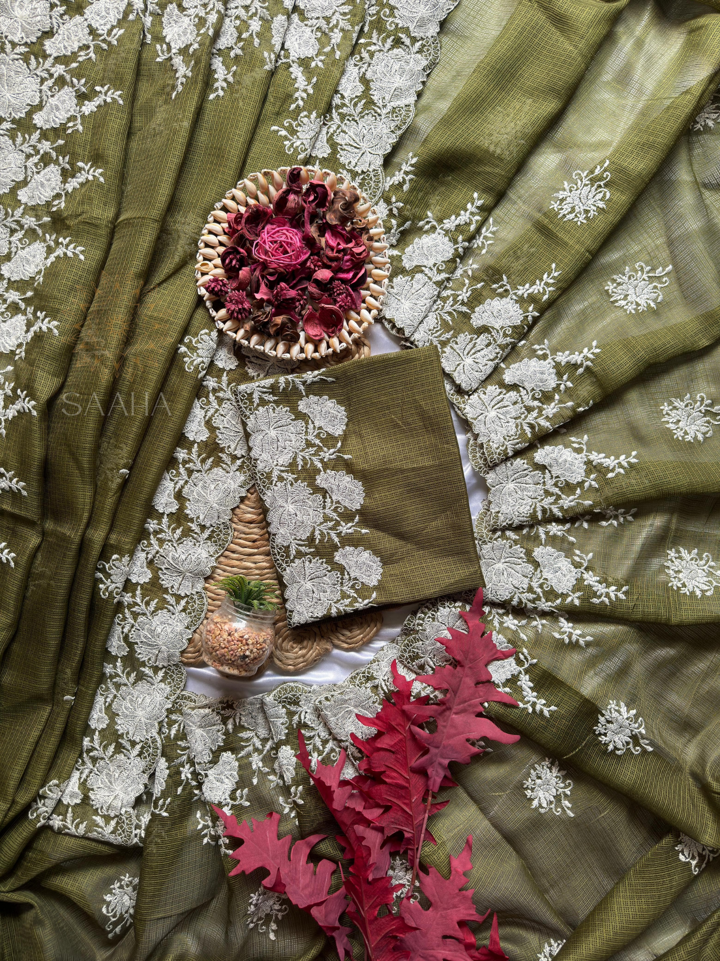 Olive Grove_Soft Kota Doriya Saree