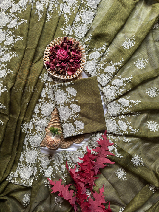 Olive Grove_Soft Kota Doriya Saree