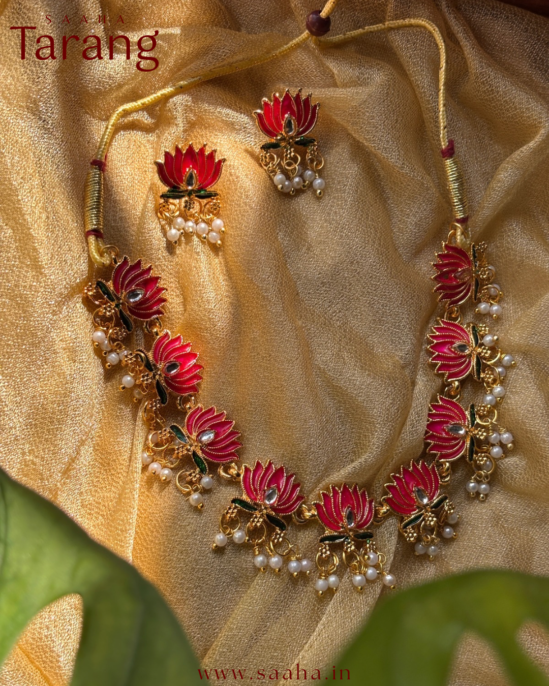 Padmini_Pink Lotus Pearl with Necklace