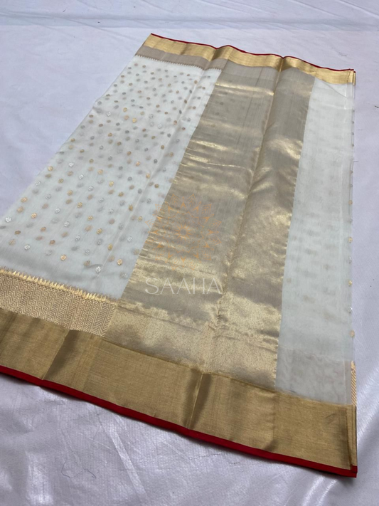 Pearl Drops Chanderi_Handwoven Pure Silk Saree