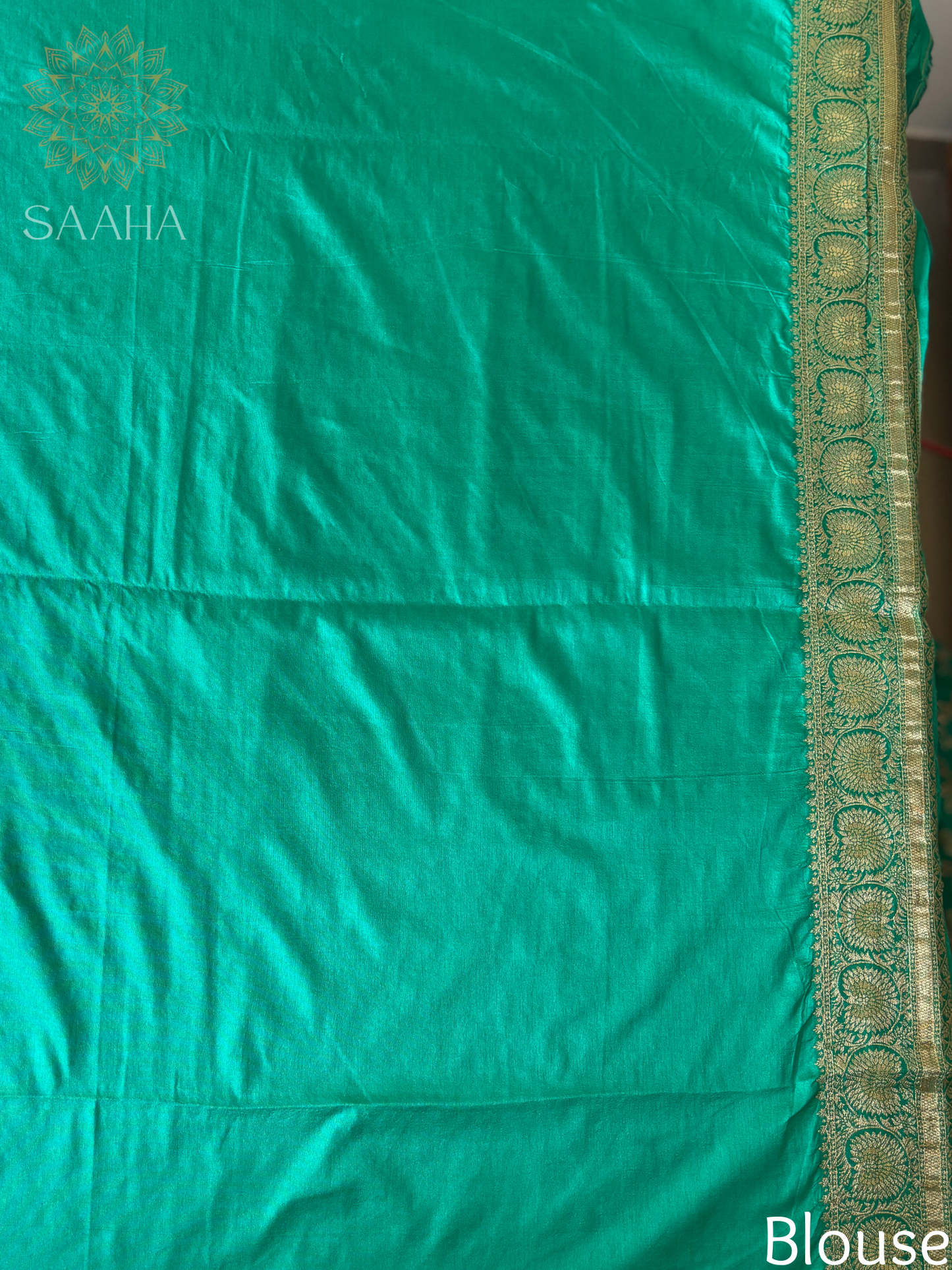 Madhumalti_Teal Blue Banarasi Floral Jaal Saree