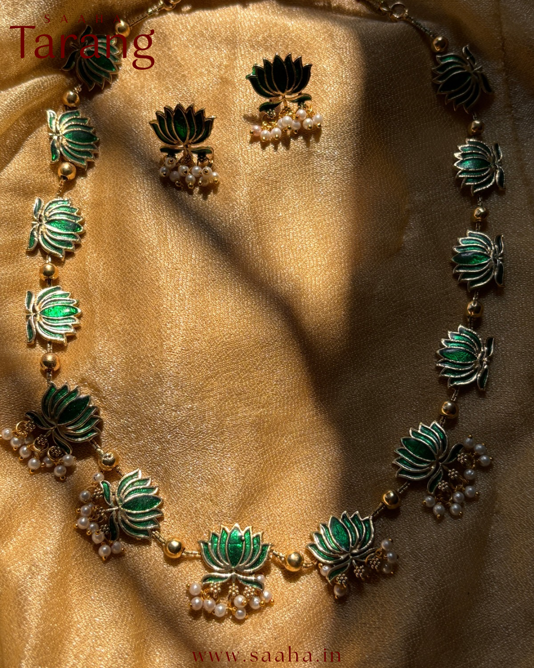 Padmini_Green Lotus Haaram Set