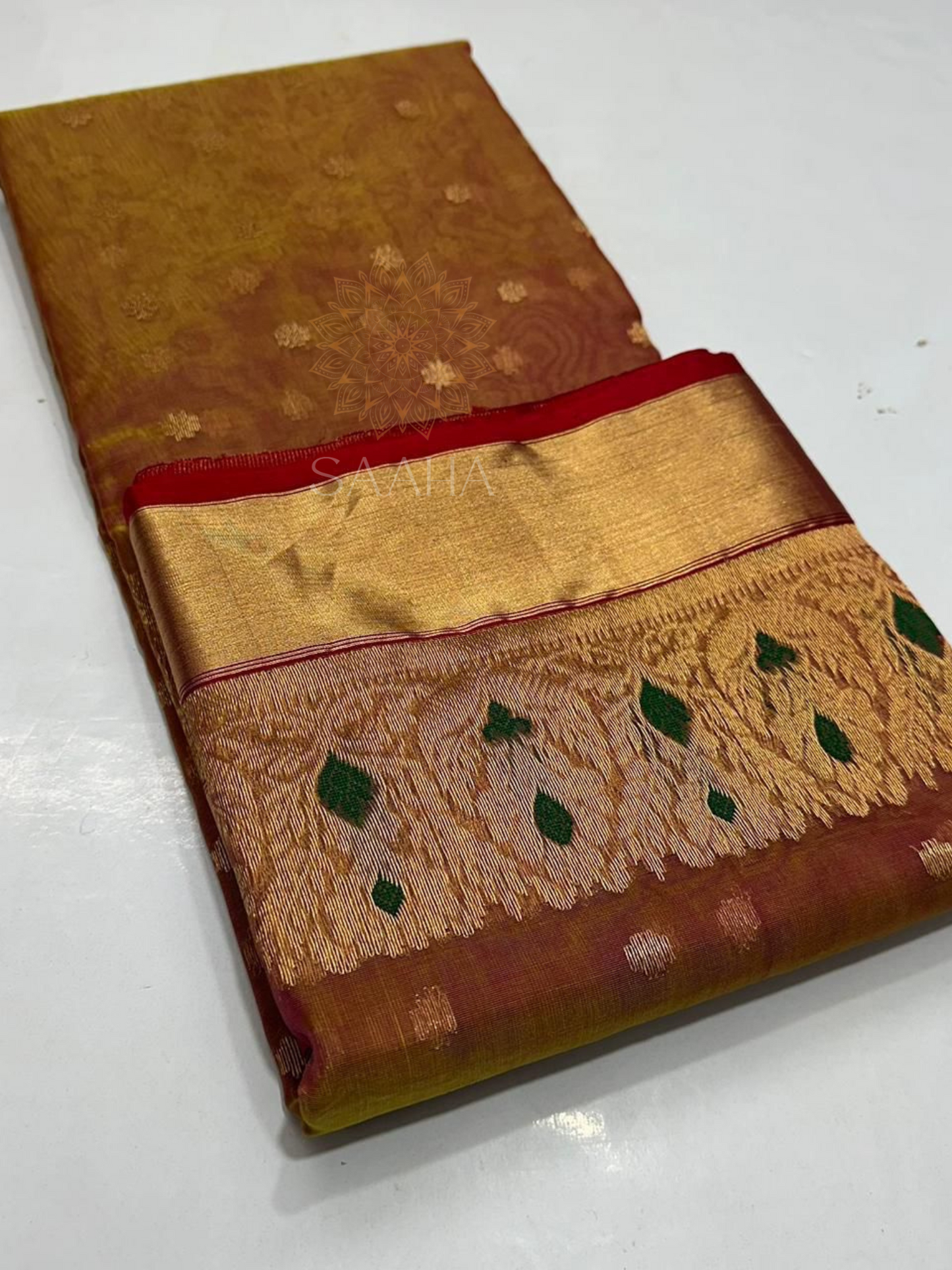 Sunset Glow_Handwoven Pure Chanderi Silk Saree