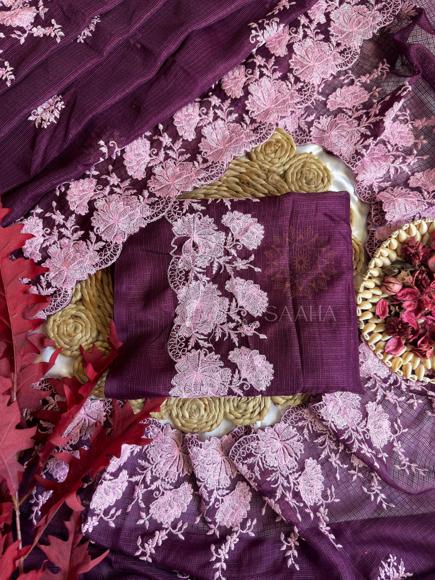 Plum Blossom_Soft Kota Doriya Saree