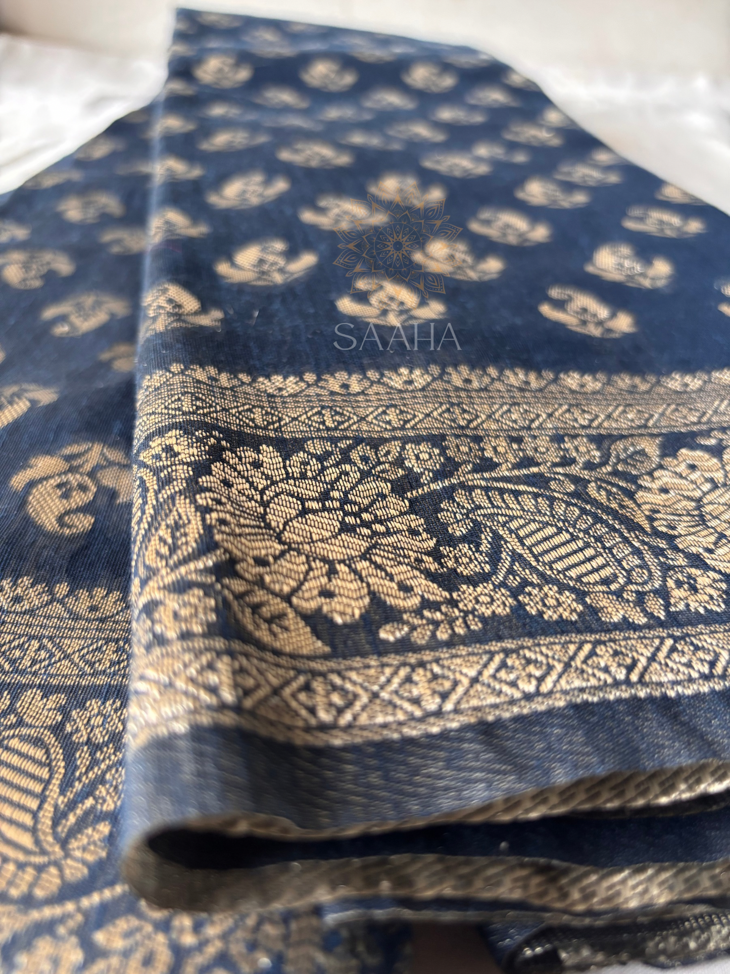 DAMAYANTI_Chanderi Cotton Saree with Zari Weave Border