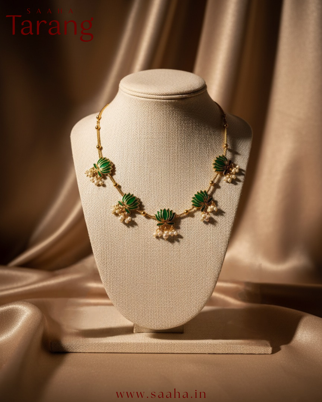 Padmini_Lotus Pearl Choker | Green