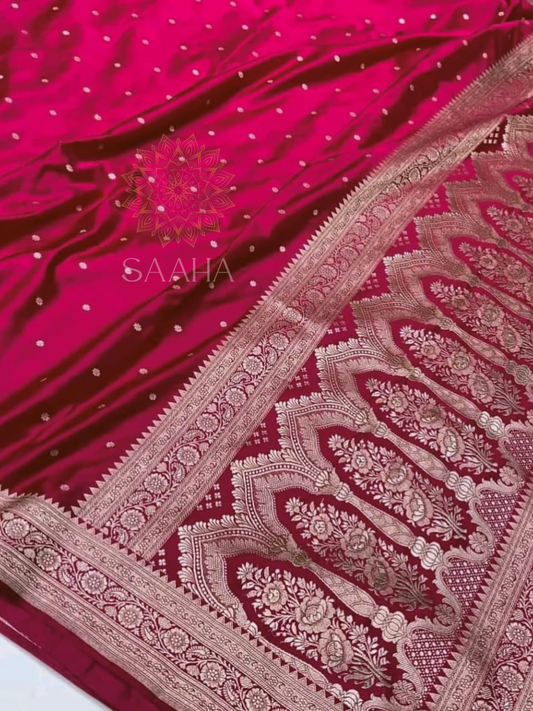 Rani Royale_Handwoven Mashru Silk Saree