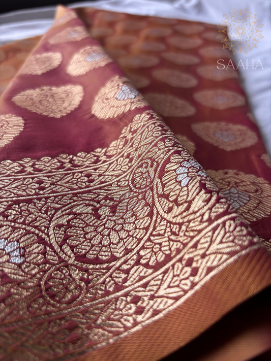 KOMOLIKA_Dual Tone Blended Banarasi Silk Saree
