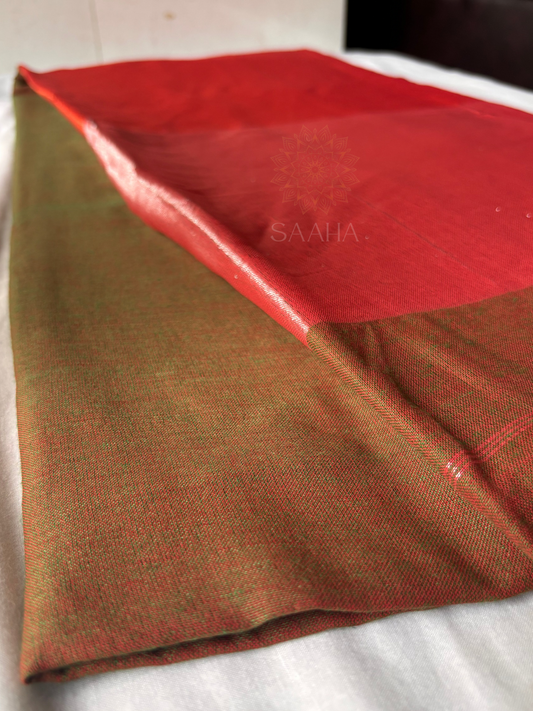 Earth & Ember Handwoven Cotton Tissue Saree