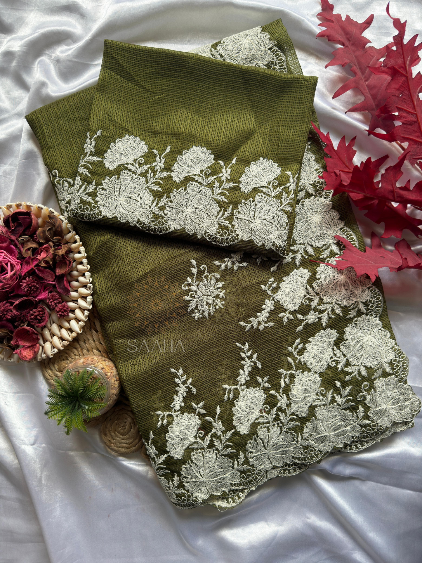 Olive Grove_Soft Kota Doriya Saree