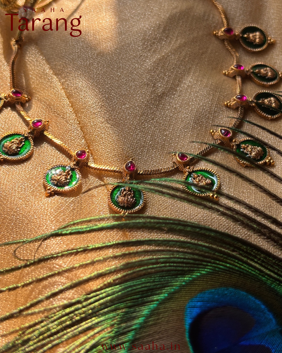 Green_Simple Lakshmi Coin Necklace