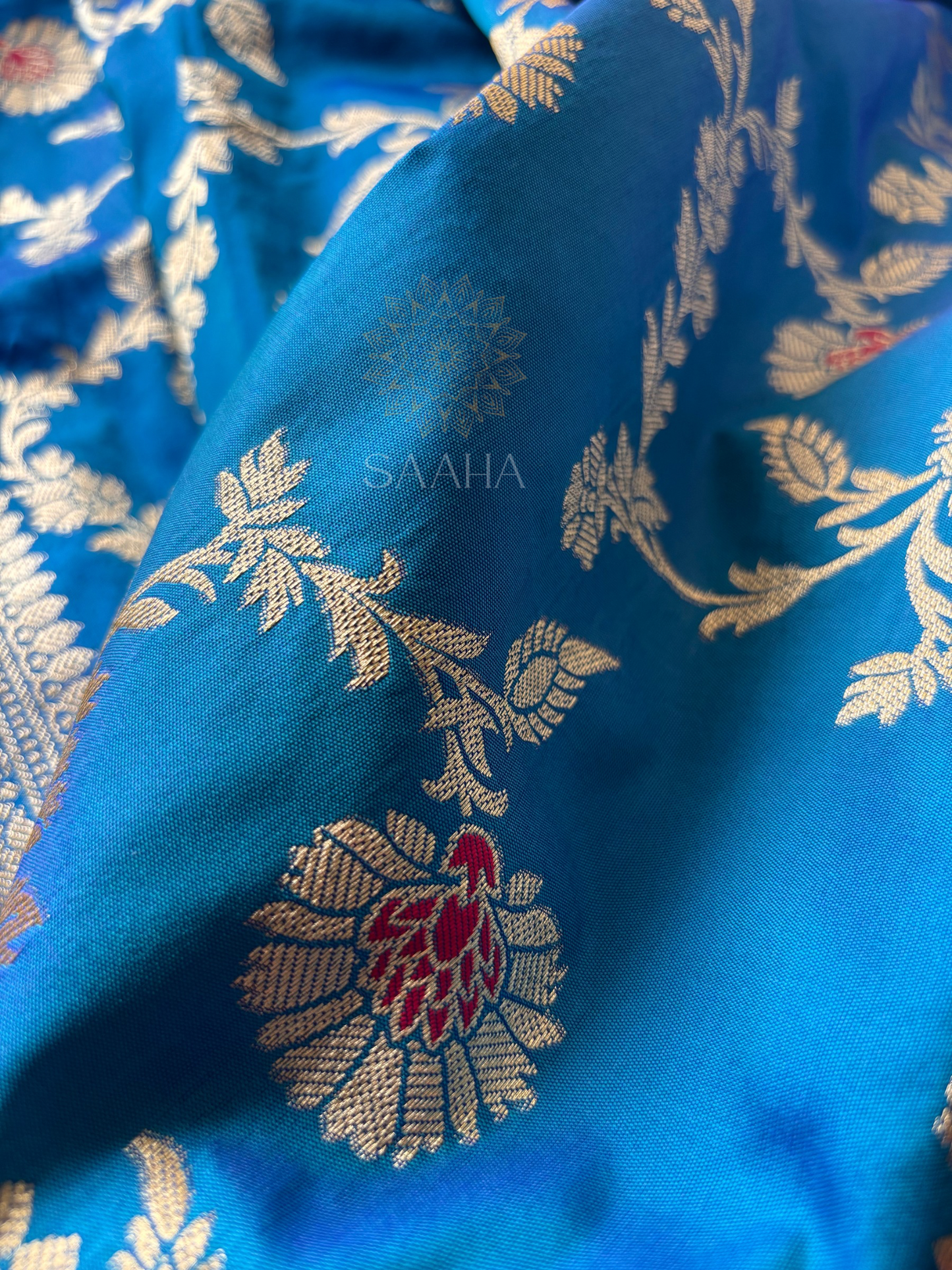 Neel Makhmali_Banarasi Silk Saree