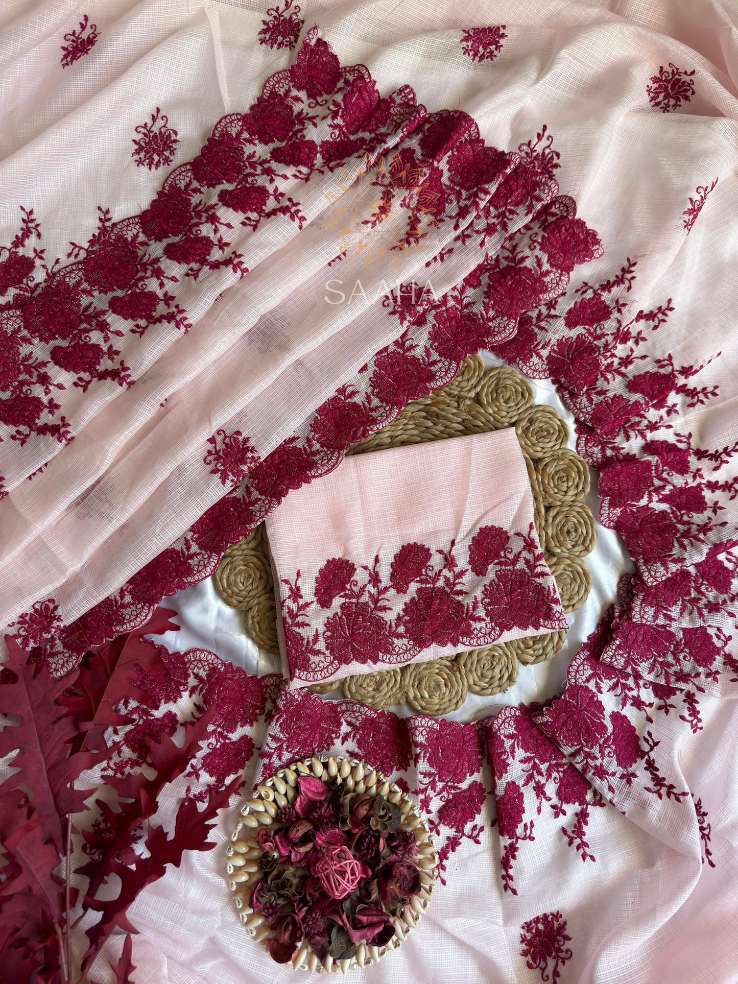 Ivory Bloom_Soft Kota Doriya Saree