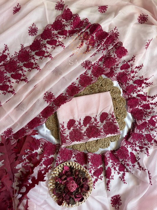 Ivory Bloom_Soft Kota Doriya Saree