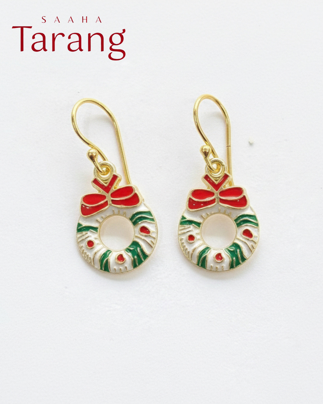 Wreath Of Joy_Alloy Christmas Charm Earring