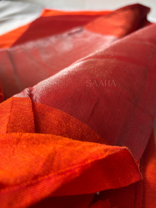 Sunrise Cascade_Handwoven Cotton Tissue Saree
