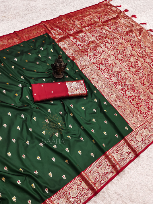 Zari Cascade - Soft Banarasi Semi Silk Saree